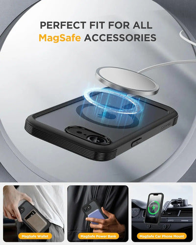 Funda Magnética Miracase Para iPhone 16e 6.1 , Negra Negro