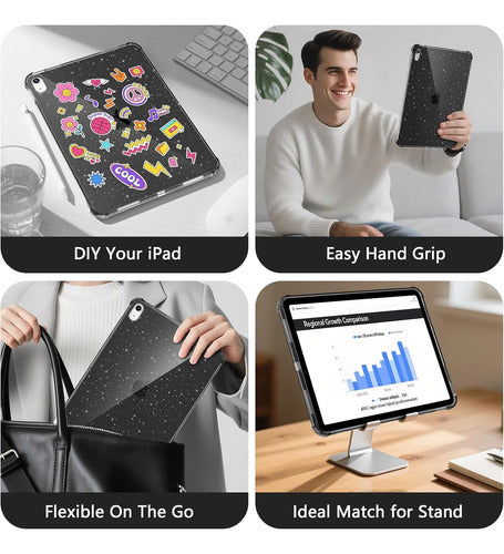 Funda Transparente Para iPad 11th/10th Gen 2025 Negro