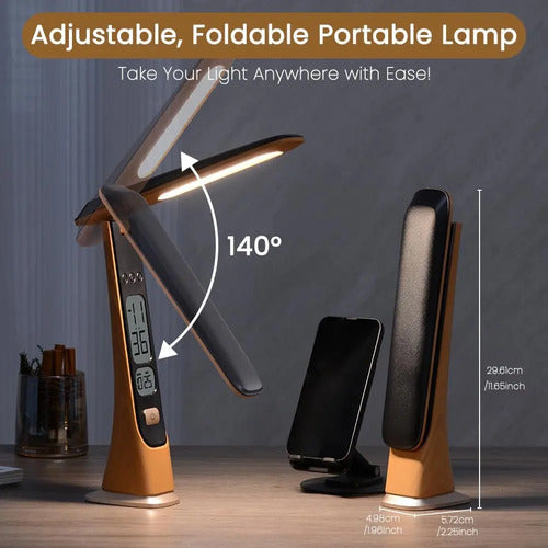 Lámpara De Mesa Recargable Plegable Wilit Led Negro Beige