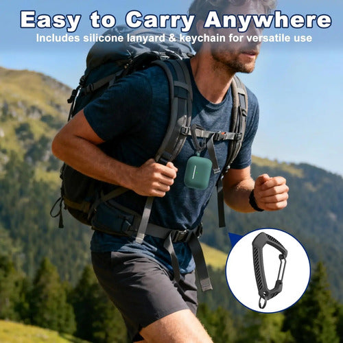 Funda Para AirPods Pro 3 Con Llavero. Verde Oscuro
