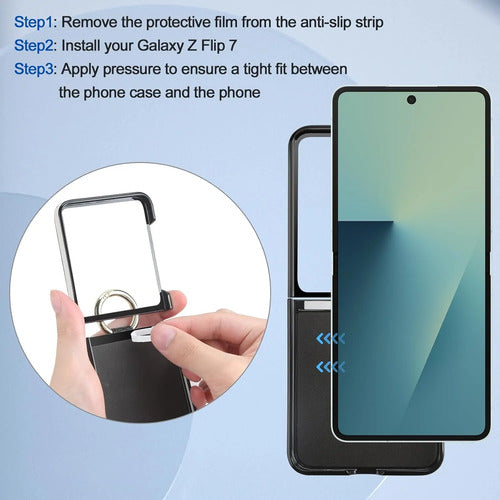 Funda Samsung Galaxy Z Flip 7 Con Anillo Blanco