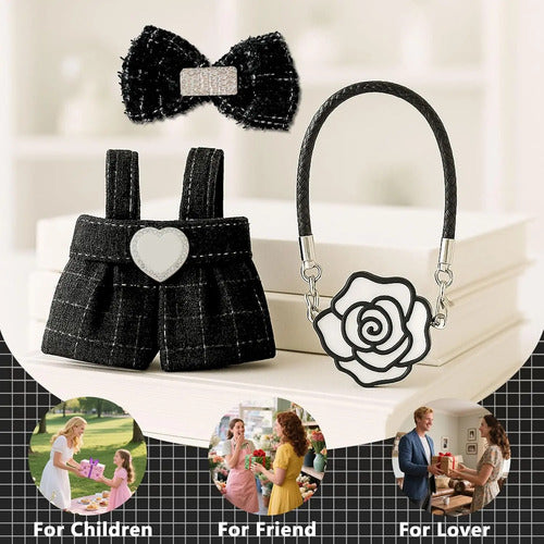Ropa De Muñeca Elegante Para Labubu, Set De Mono Negro