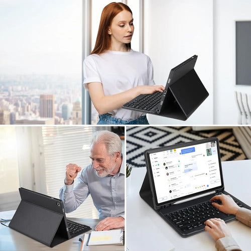 Funda Con Teclado Para Samsung Galaxy Tab A11+/a9+ 11' Negro