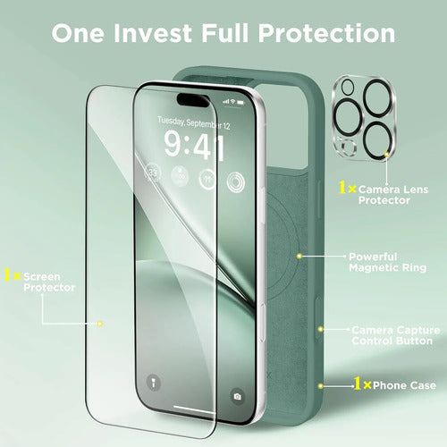 Funda Magnética Para iPhone Pro Max Verde Oscuro