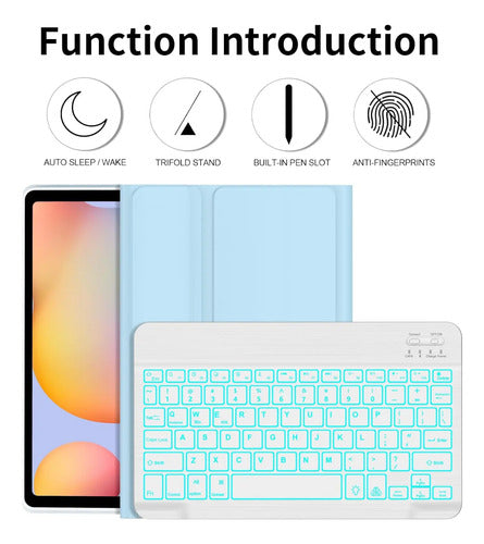 Funda Con Teclado Para Samsung Galaxy S6 Lite 10.4 Azul