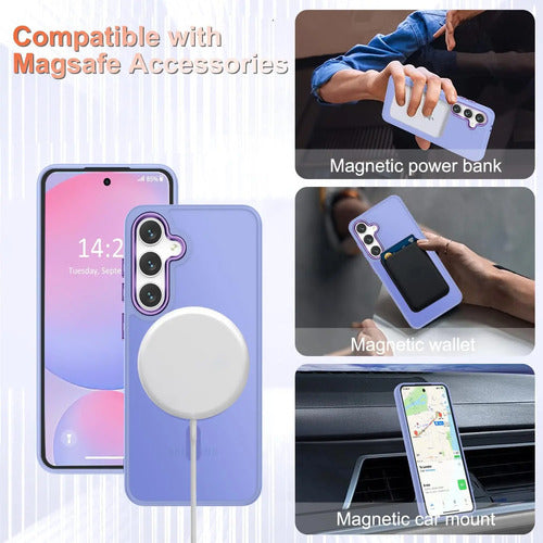 Funda Magnética Mate Para Samsung Galaxy S24 Fe, Lavanda Lavanda