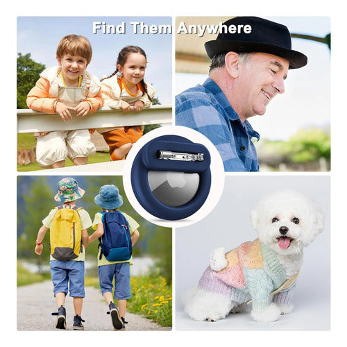 Pack De 2 Fundas De Silicona Compatibles Con Airtag Apple Negro; Azul