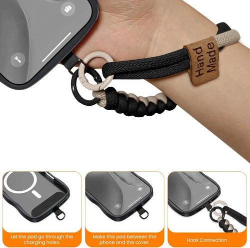 Funda Para iPhone 16 Pro Con Correa Negro Lisa