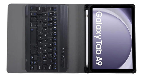 Funda Con Teclado Para Samsung Galaxy Tab A9 8.7 Negro