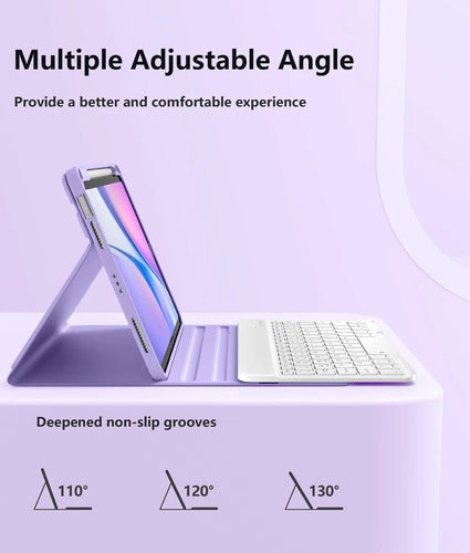 Funda Con Teclado Para iPad Air 11'' M3/m2, 2025 Lila
