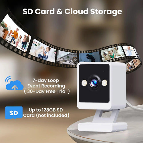 Cámara Seguridad 2k Ultra Hd Con Visión Nocturna Y Audio Blanco