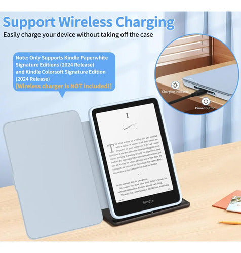 Funda Premium Para Kindle Paperwhite Celeste