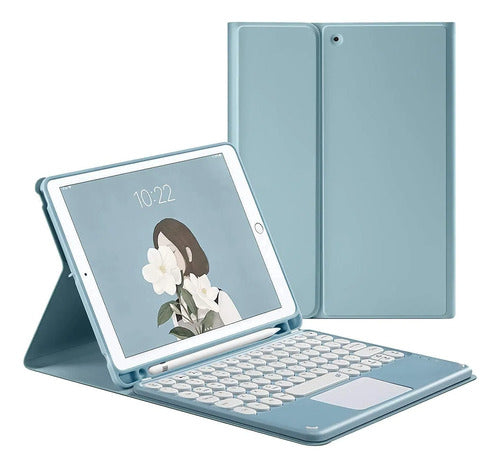 Funda Con Teclado Para Galaxy Tab S10+/s9+/s9fe+/s8+/s7+/... Azul