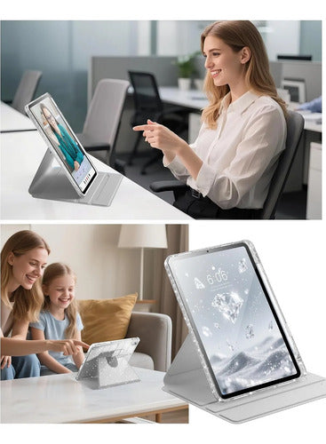 Funda Giratoria Para iPad Air 11' Plateado