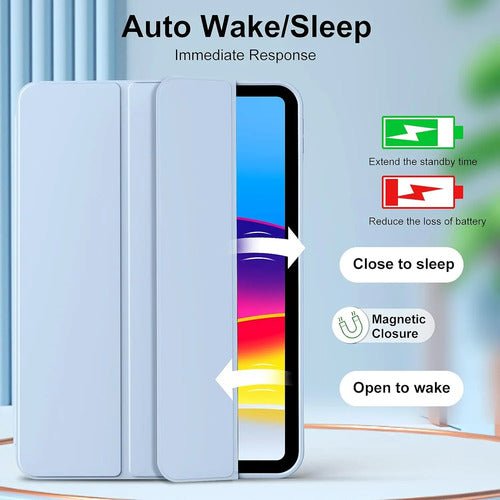 Funda Para iPad A16 10 (10.9 ) Y 11 Gen (2022-2025) Azul Claro