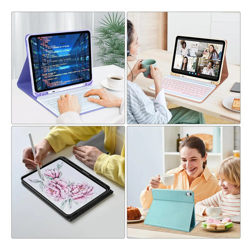 Funda Con Teclado Para iPad A16 10ma Y 11va Gen Negro