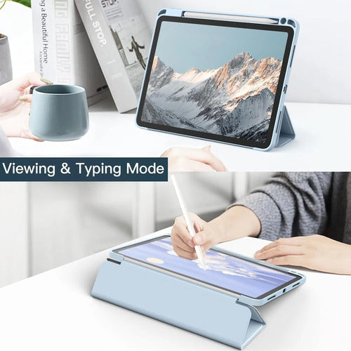 Funda Para iPad Pro 11 Pulgadas Con Soporte Para Lapiz Azul Claro