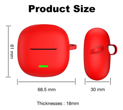 Funda De Silicona Para Redmi Buds 6 Lite Con Llavero Negro