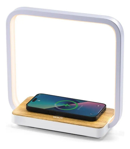 Lámpara De Mesa Con Cargador Inalámbrico Blanco