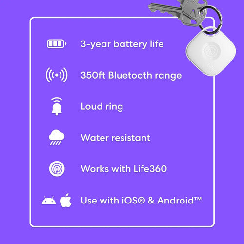 Rastreador Bluetooth Tile Mate 2024, Pack De 2