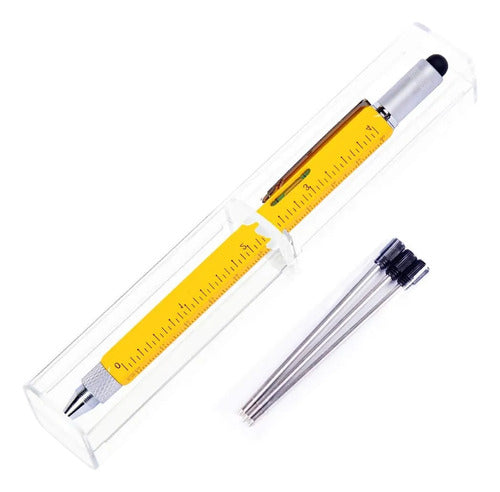 Lapiz Multiherramienta 6 En 1 Regalo Para Papa Naranja Negro