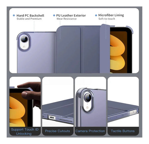 Funda Para iPad Mini 7 (a17 Pro) 2024 Y Mini 6 2021 Lila