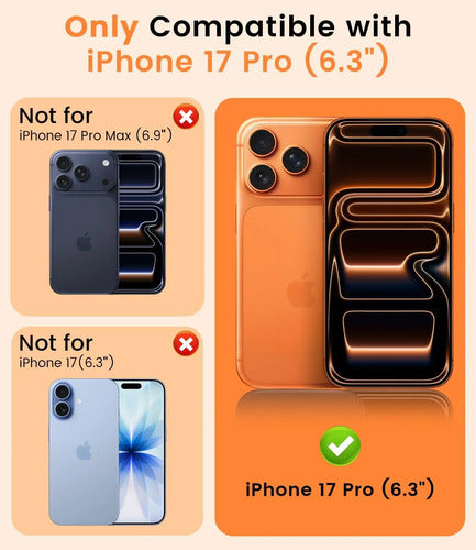 Funda iPhone 17 Pro Con Soporte Y Protección Militar Naranja