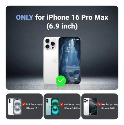 Funda Magnética Para iPhone 16 Pro Max Azul Oscuro