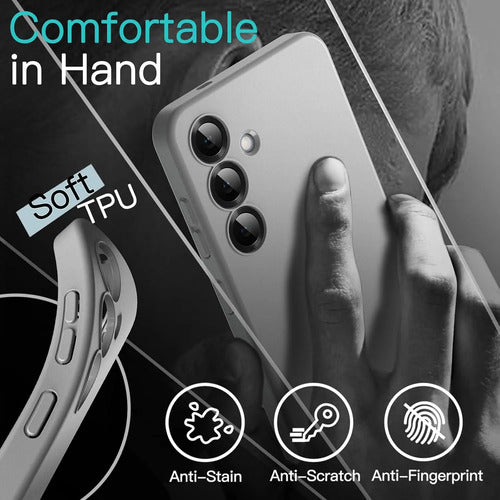 Funda Slim Para Samsung Galaxy S25 Plateado Liso