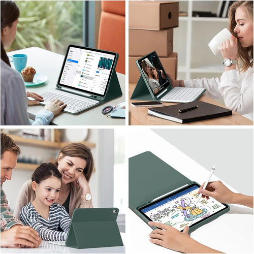 Funda Con Teclado iPad De 10a/11a Gen. 11/10.9 PuLG, A16 Verde Oscuro