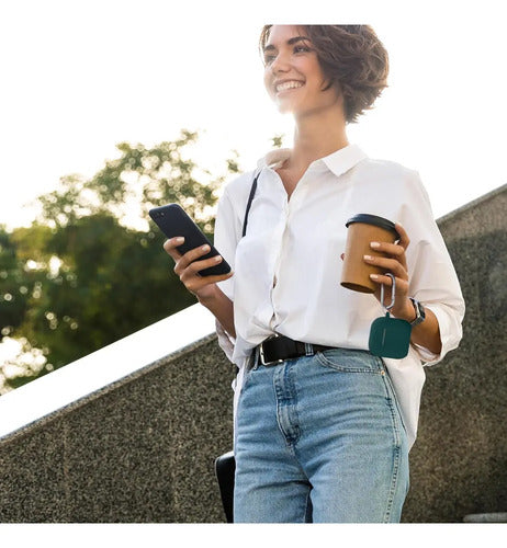 Funda R-fun Para AirPods 4 Con Kit De Limpieza Verde Oscuro