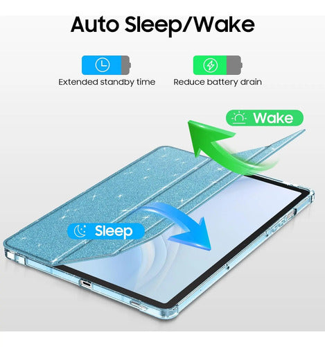 Funda Para Samsung Galaxy Tab S10 Lite/s10 Fe/s9 Azul Claro