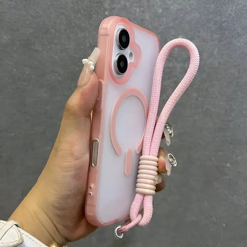 Funda Con Correa Para iPhone 16 Pro Rosa