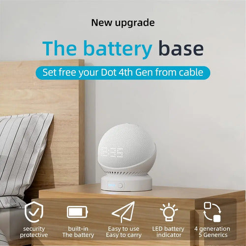 Batería Portátil Y Soporte Design Para Echo Dot 5a Gen Color