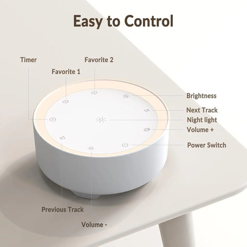 Máquina De Sonido Y Luz Nocturna Kipcush Para Adultos Y Bebe Blanco