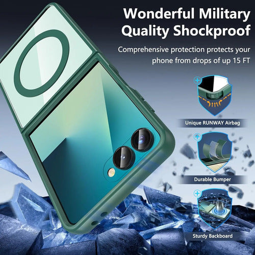 Funda Magnética Para Samsung Galaxy Z Flip 7 Verde Musgo