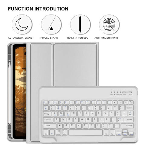 Funda Con Teclado Para Xiaomi Redmi Pad Pro 12.1 Gris