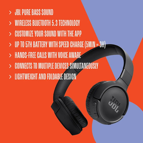Auriculares Jbl Tune 520bt Inalámbricos Morado