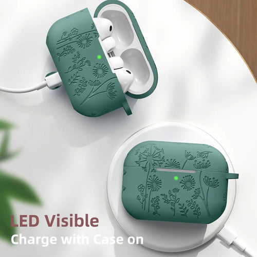 Funda Para AirPods Pro 3 De Silicona Verde Oscuro