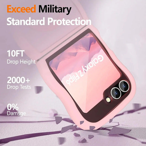 Funda Para Samsung Z Flip 6 Con Correa Rosa