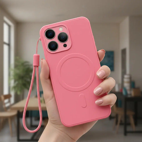 Funda De Silicona Para iPhone 17 Pro Con Correa Lila