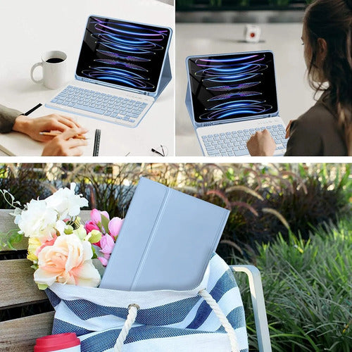 Funda Con Teclado Para iPad Pro M3 11 Azul