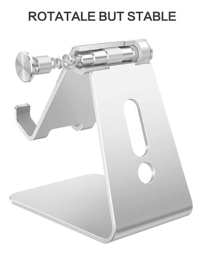 Soporte Omoton Ajustable Para Celular O Tablet. Plateado
