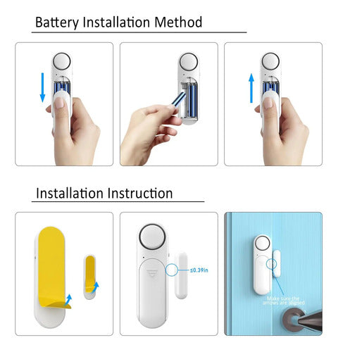 Alarma Inalámbrica Para Puerta/ventana Con Control Remoto Blanco