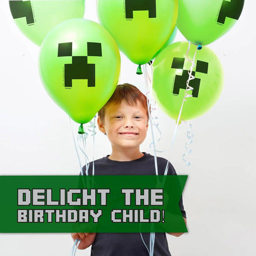 Kit Decoración Cumpleaños Minecraft Para 16 Personas