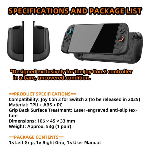 Set De Agarre Ergonómico Para Nintendo Switch Joycons Negro