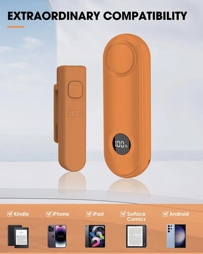 Girador De Páginas Con Control Remoto Para Kindle Paperwhite Naranja