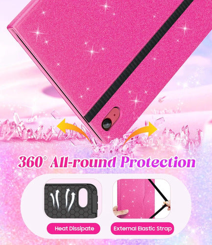 Funda Con Glitter Para iPad A16 Rosa