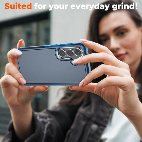 Funda Resistente Para Samsung Galaxy S25 Plus & S24 Plus Azul Oscuro