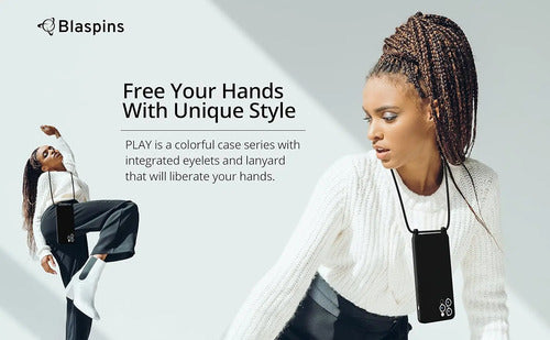 Funda Blaspins Para iPhone Con Correa Ajustable Negro
